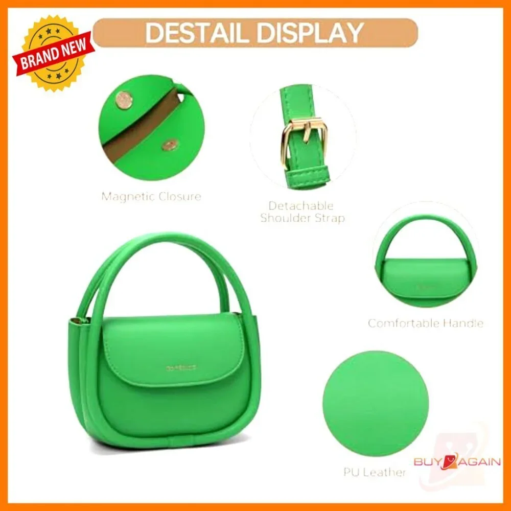 Small Vegan Leather Crossbody Bag, Adjustable Strap, Magnetic Closure